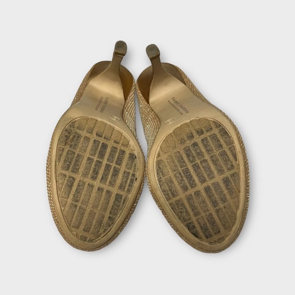 Chinese Laundry Nightlight Women's Gold Sparkle Round Toe Stiletto Heels Size 9M - Picture 10 of 13